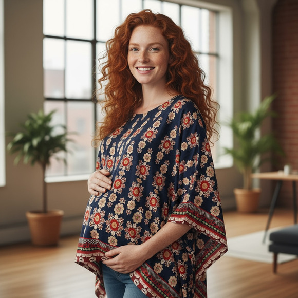 Shein Curve Blouse Womens 3XL Boho Festival Floral Handkerchief Plus Size Top - Picture 1 of 6